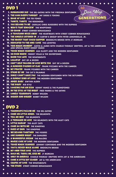 Doo Wop Generations 3-Disc DVD Set – Treasury Collection Doo Wop Generations 3-Disc DVD Set – Treasury Collection